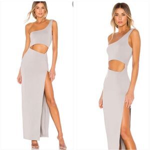 Superdown Erla Cutout Maxi Dress Light Grey M